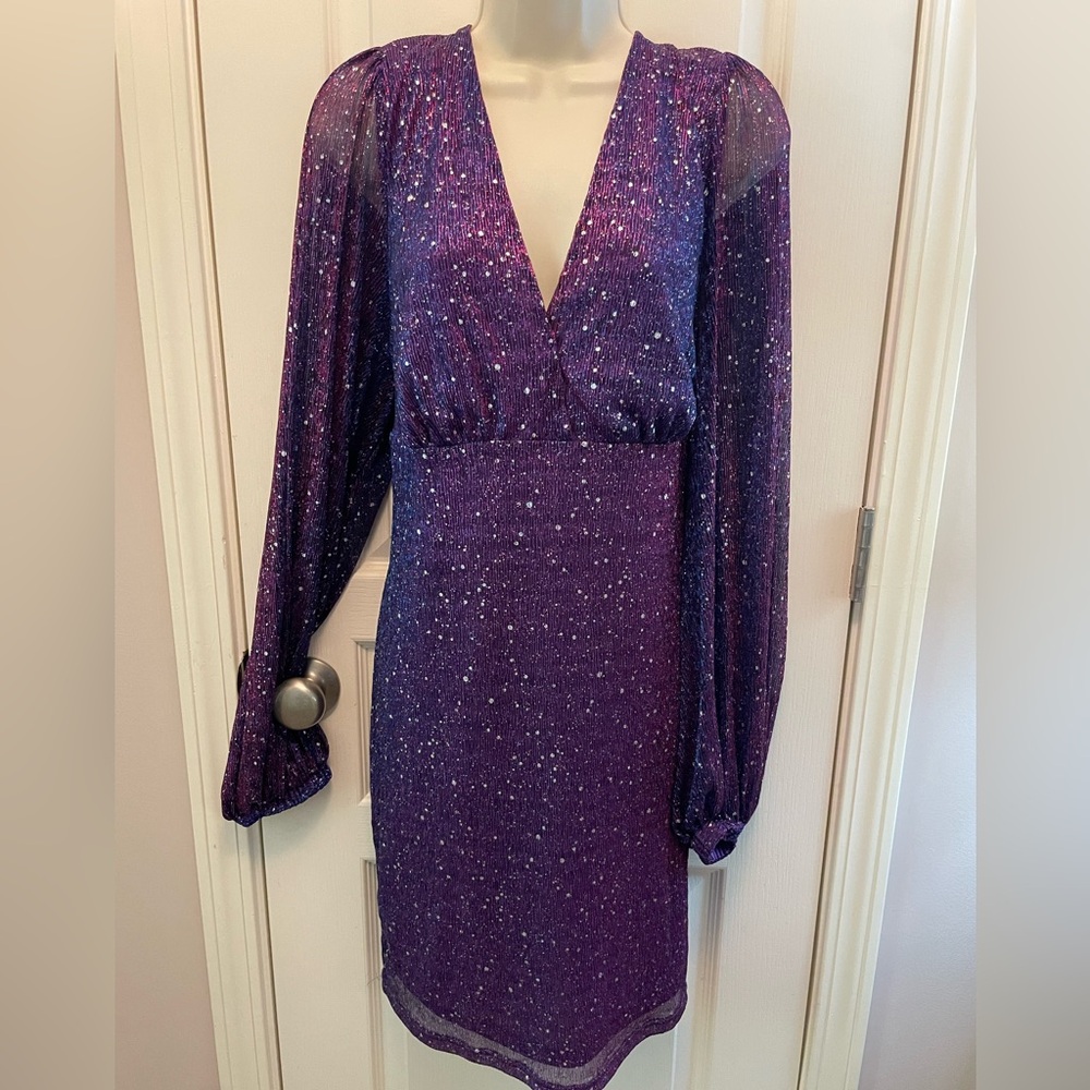 Elegant Purple Glitter Dress